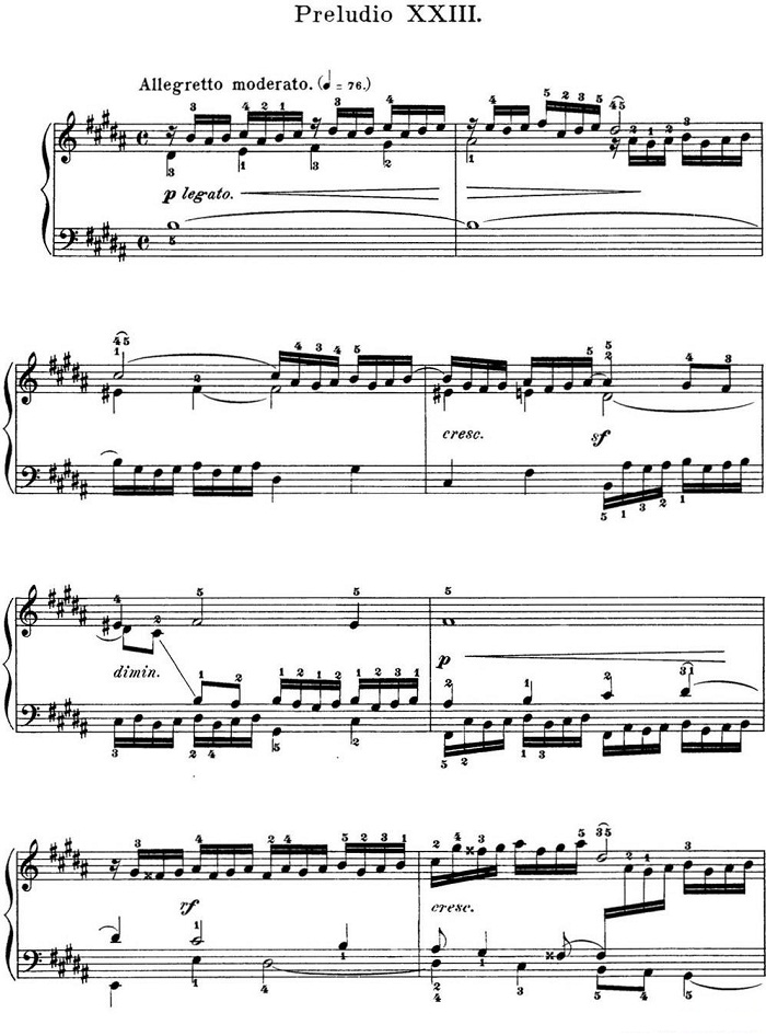 巴赫《平均律钢琴曲集·第一卷》之前奏曲（NO.23）