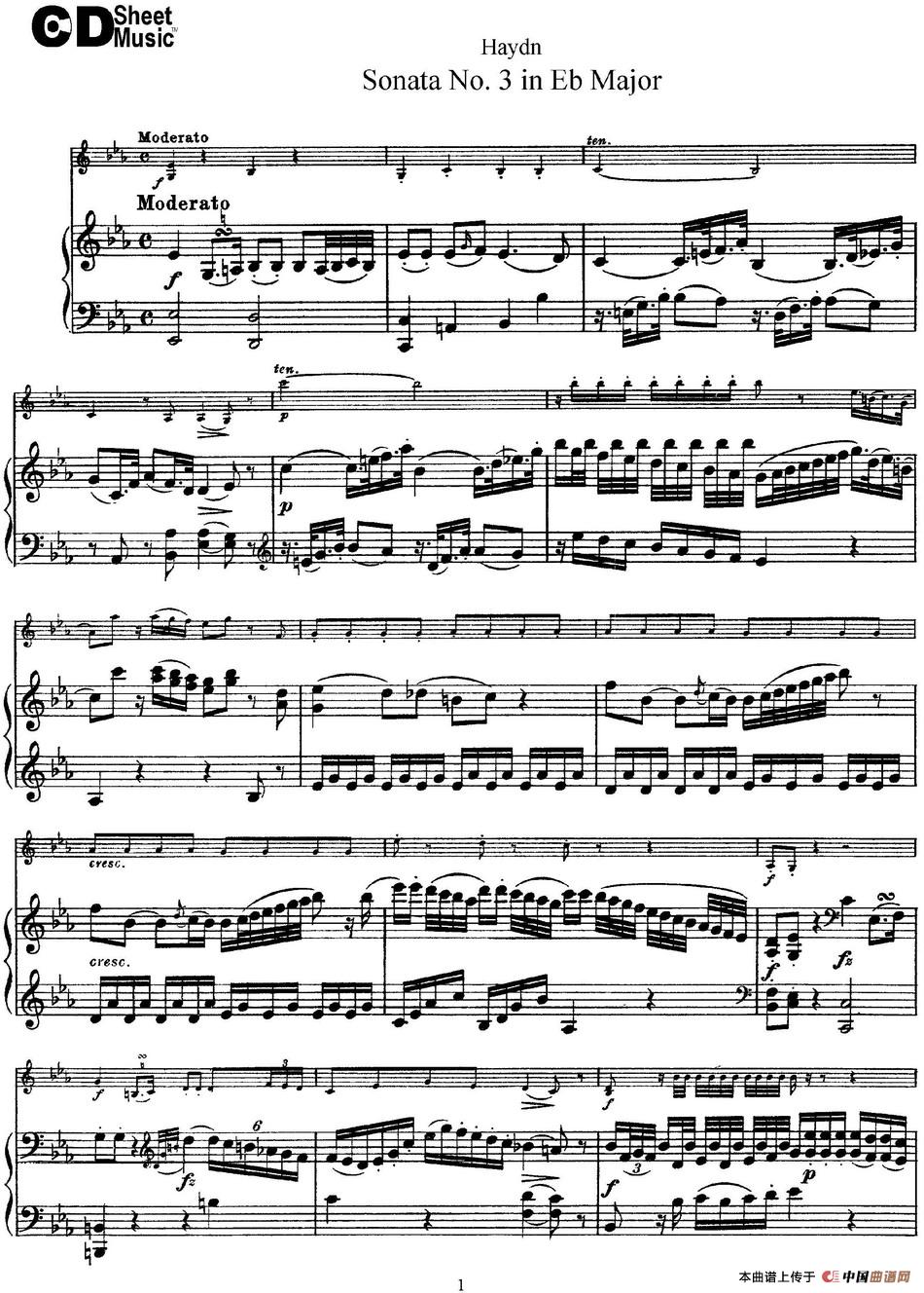 Violin Sonata No.3 in Eb Major（小提琴+钢琴伴奏）