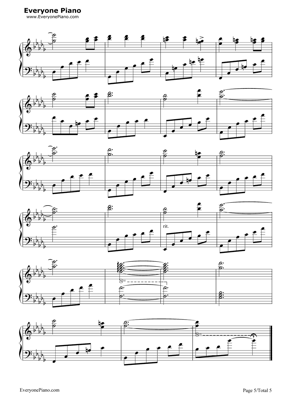 《见或不见》（《宫锁心玉》片尾曲）钢琴谱