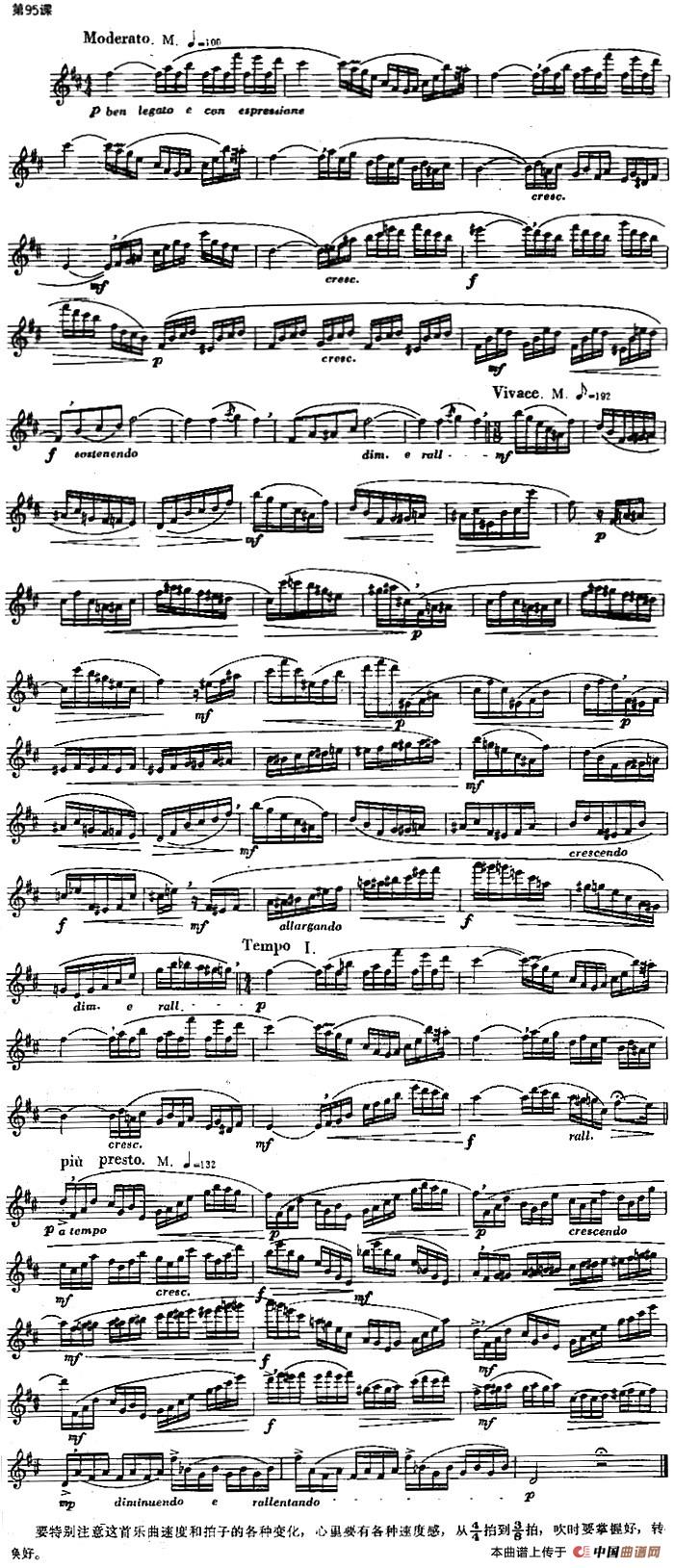 长笛练习曲100课之第95课 （速度与拍子变化练习