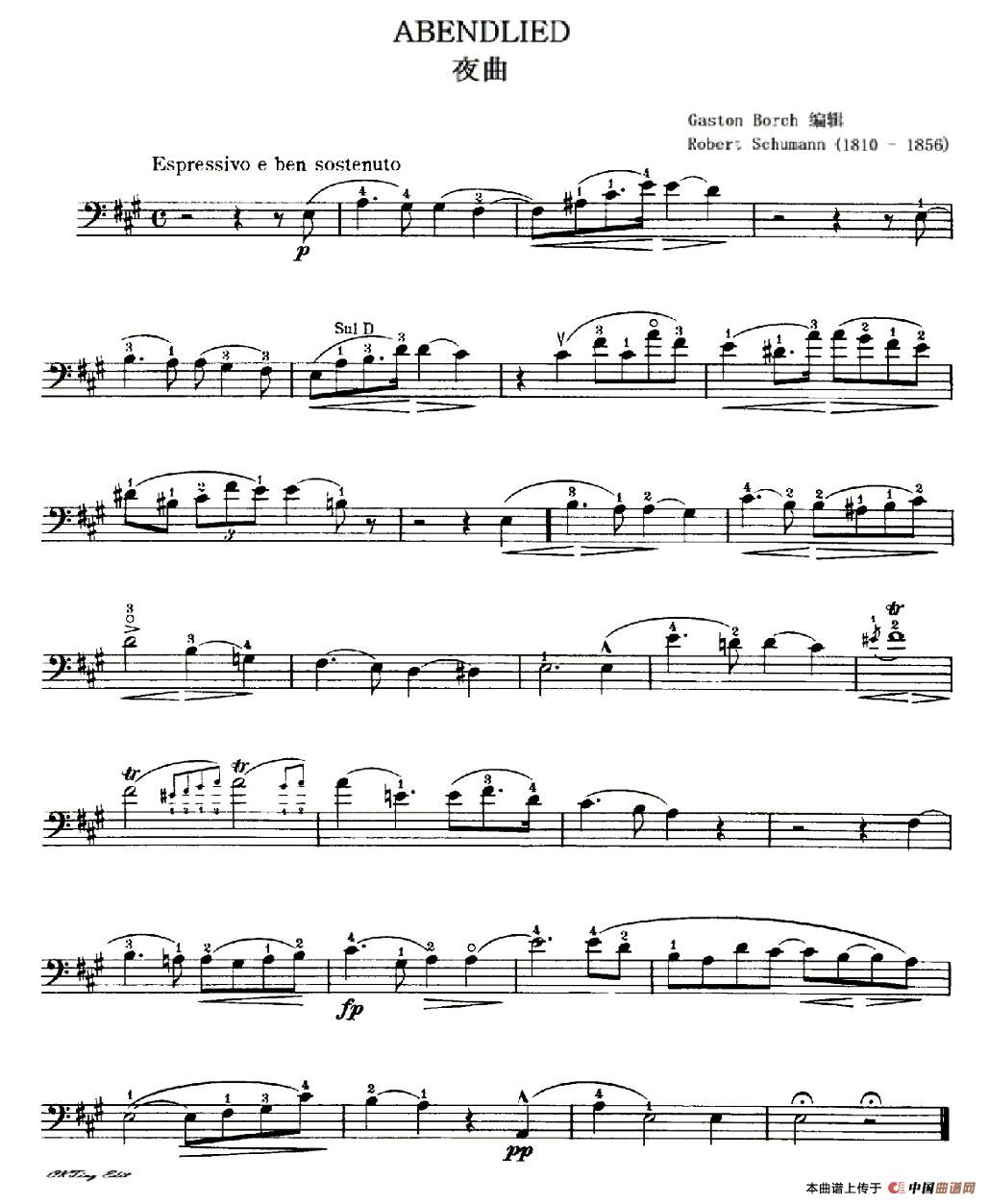 夜曲（大提琴+钢琴）小提琴谱