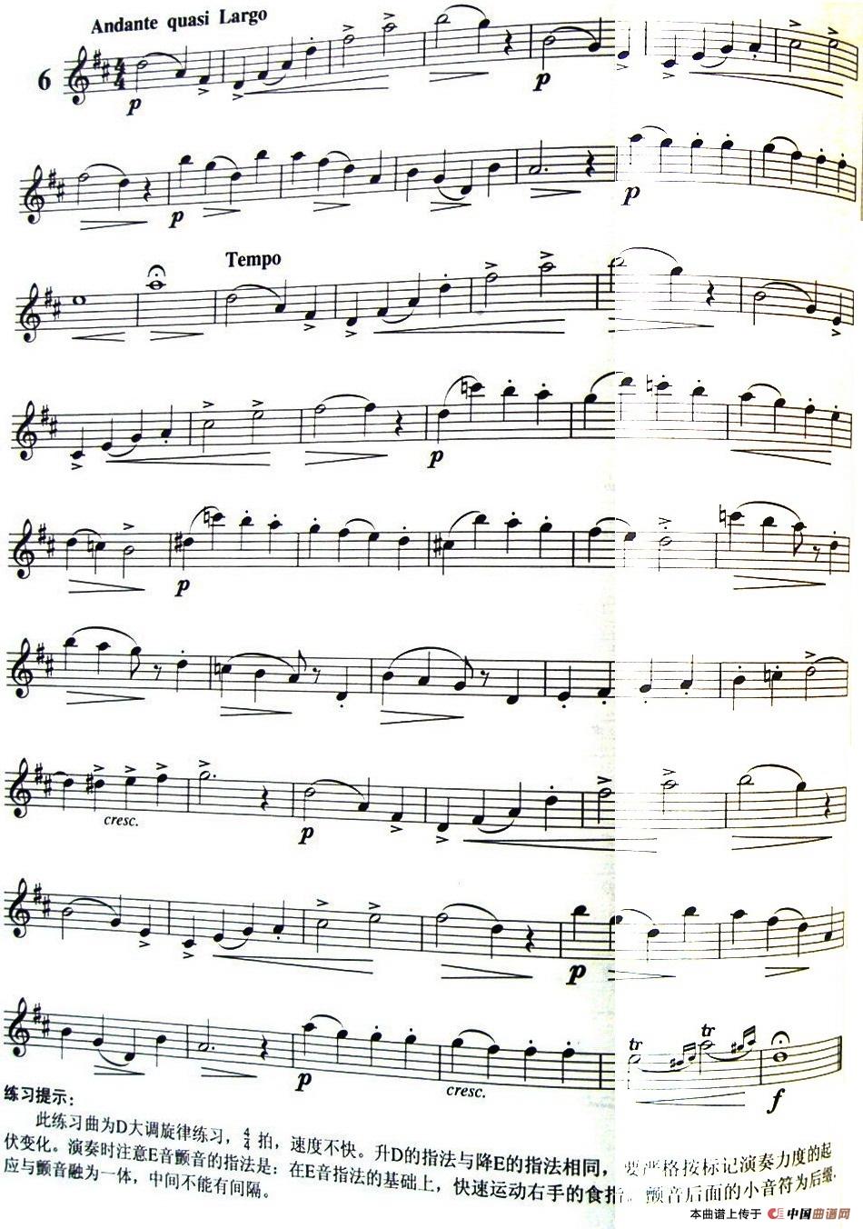 三十首小练习曲作品120号（NO.6）长笛谱