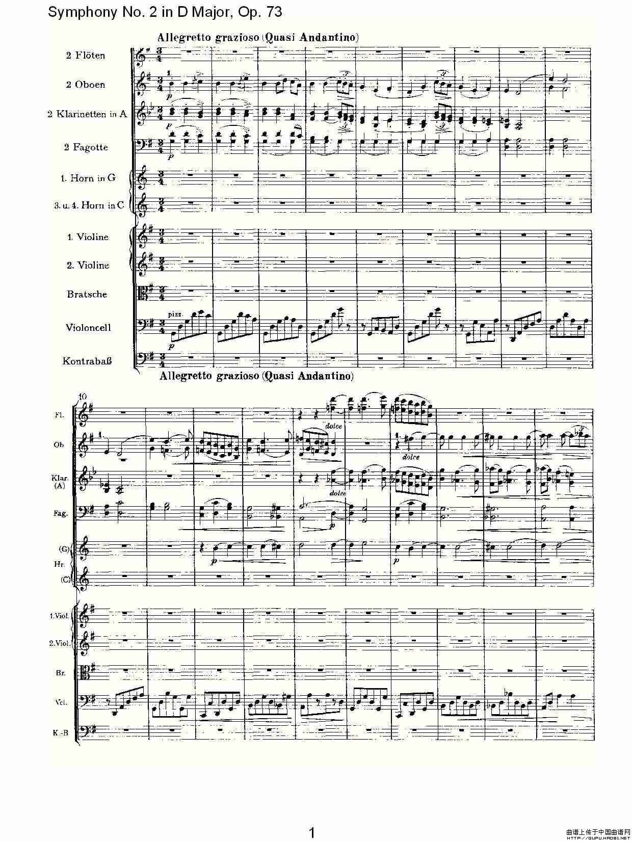 D大调第二交响曲, Op.73第三乐章