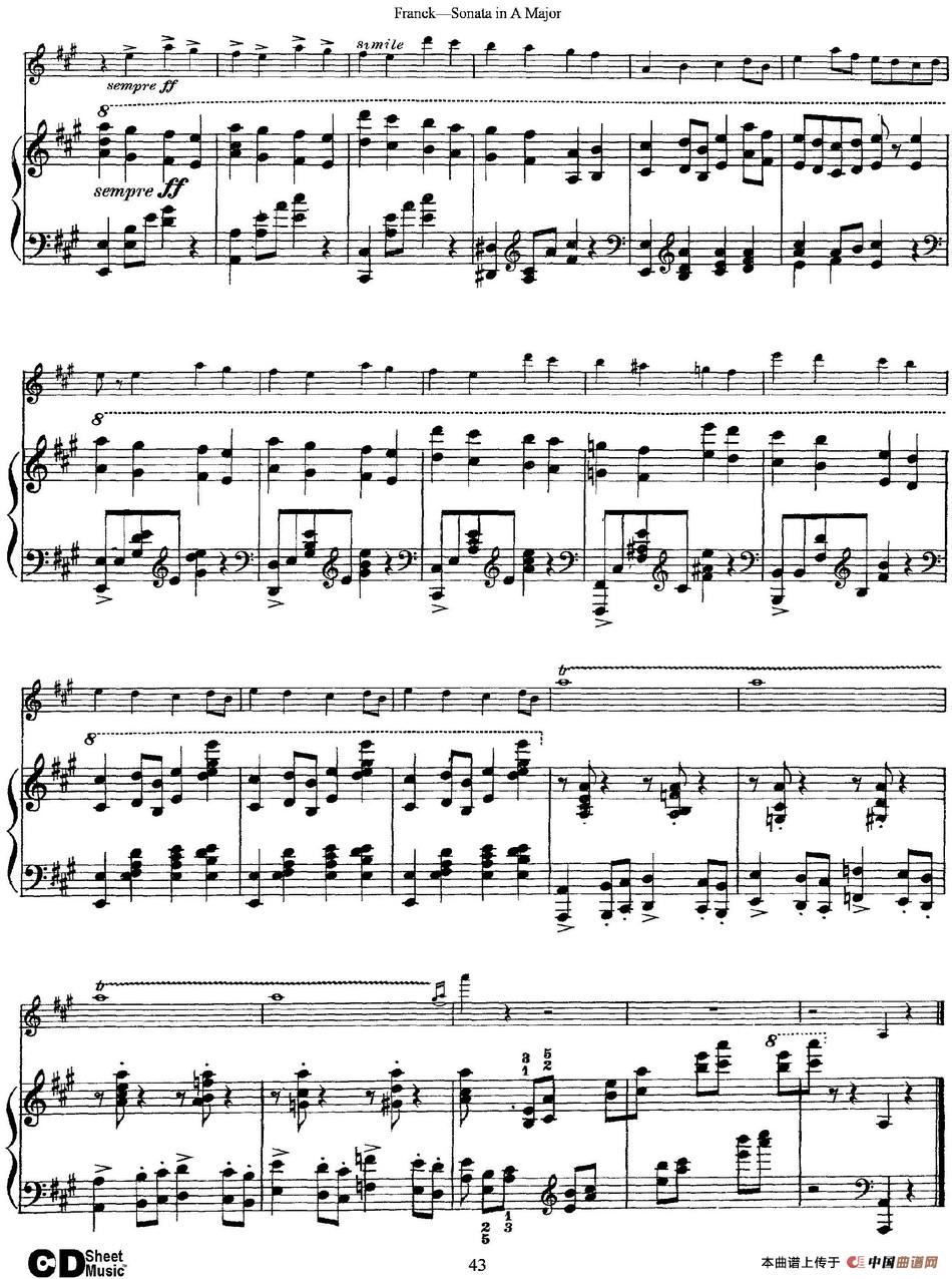 Franck Sonata in A Major（小提琴+钢琴伴奏）
