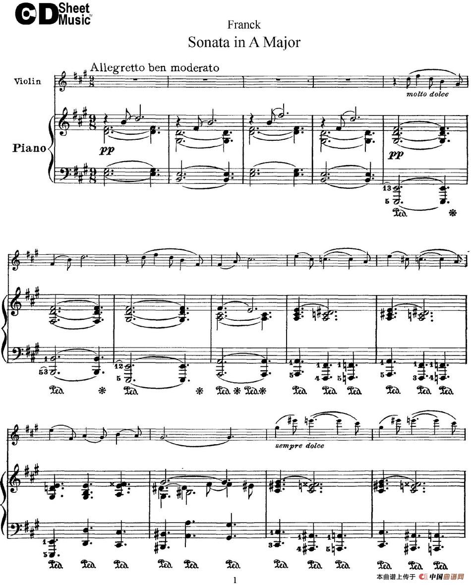 Franck Sonata in A Major（小提琴+钢琴伴奏）