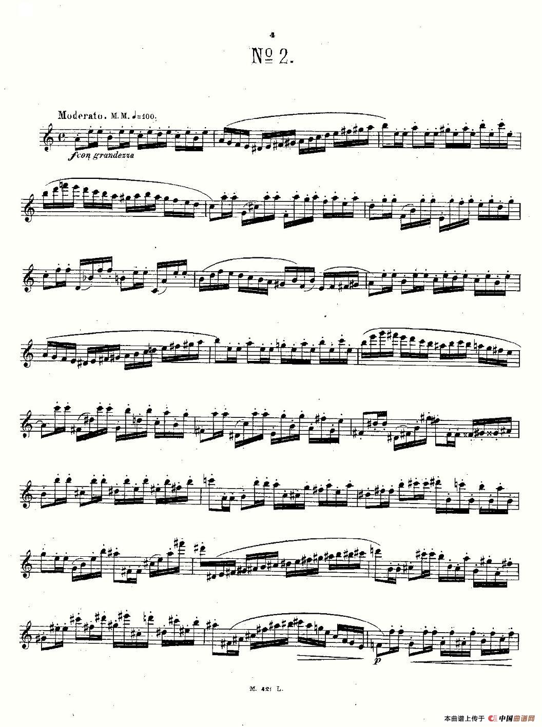 24首长笛练习曲 Op.15 之1—5长笛谱