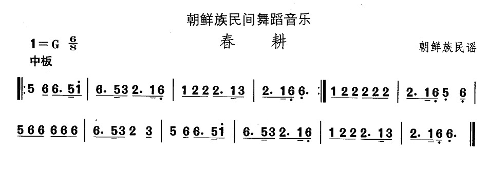 中国民族民间舞曲选（十一)朝鲜族舞蹈：春）