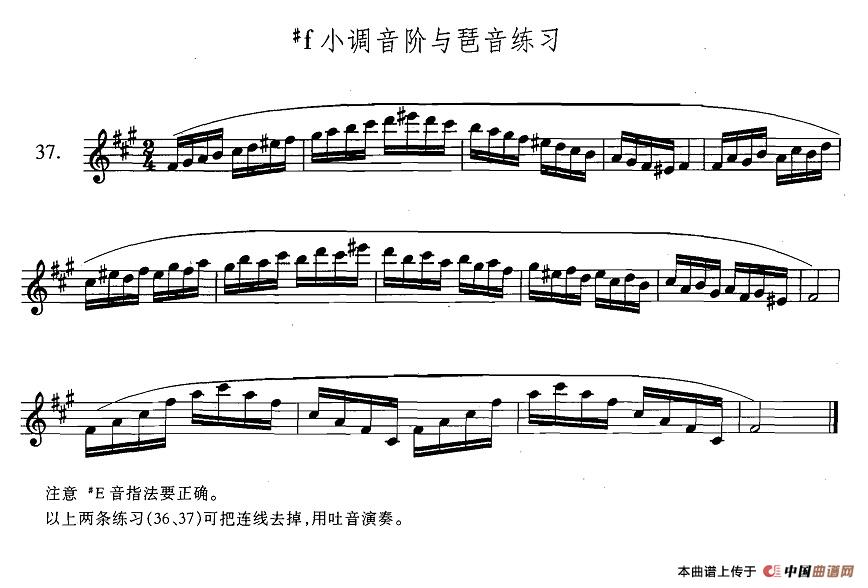 萨克斯练习曲合集（3—37）升f小调音阶与琶音练