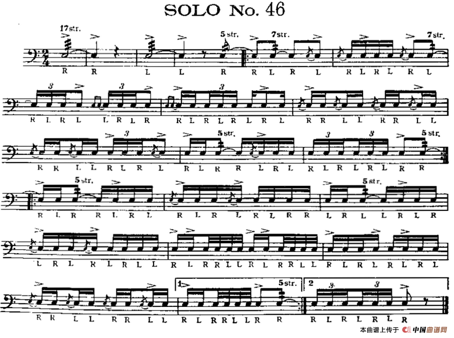 美国军鼓 SOLO No.46-50（爵士鼓谱）