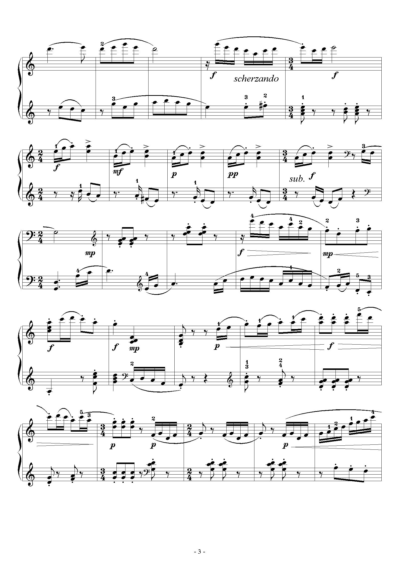 第二小奏鸣曲第一乐章（六级钢琴曲）钢琴谱