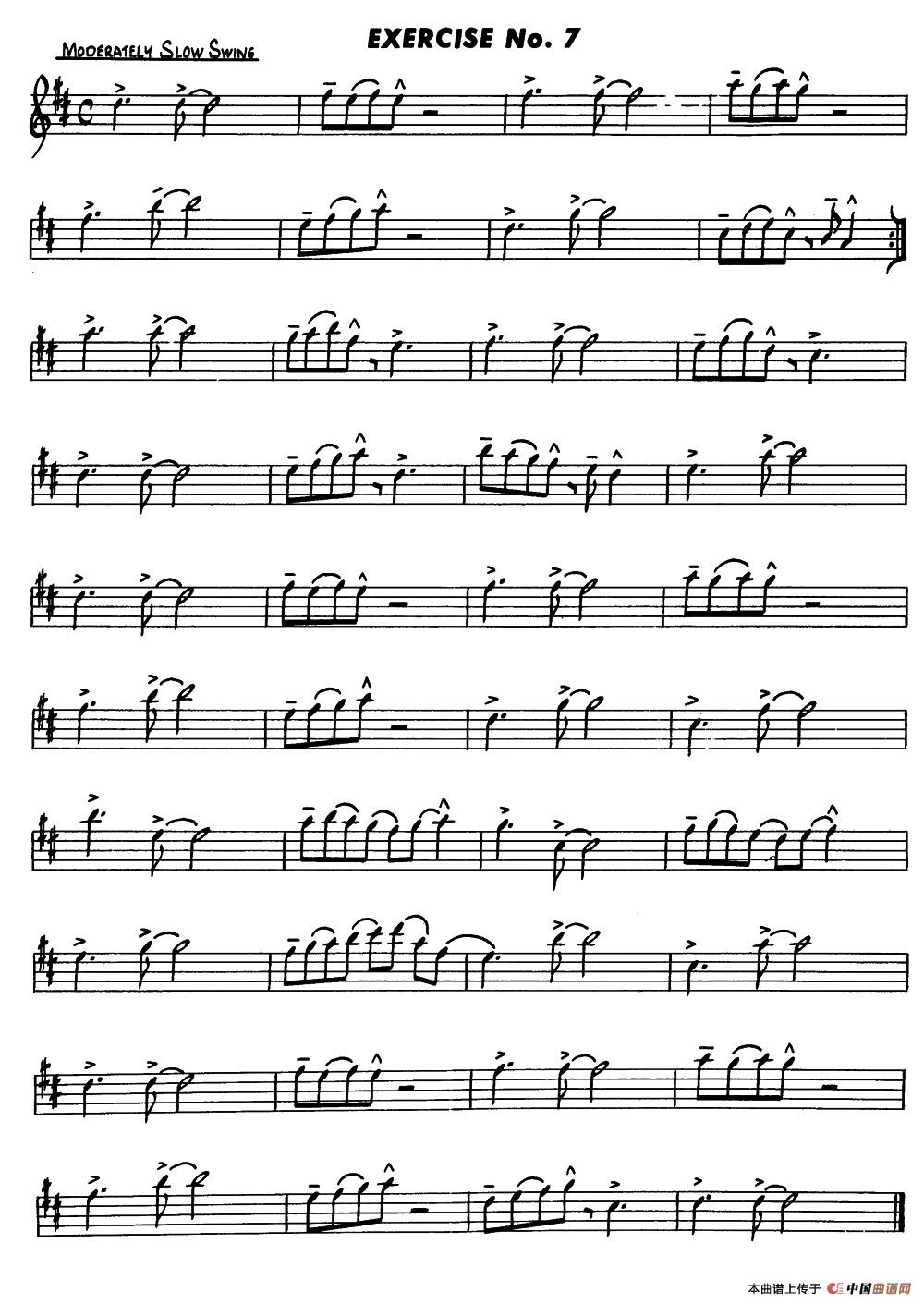 Basic Jazz Conception for saxophone（EXERCISE No.7）