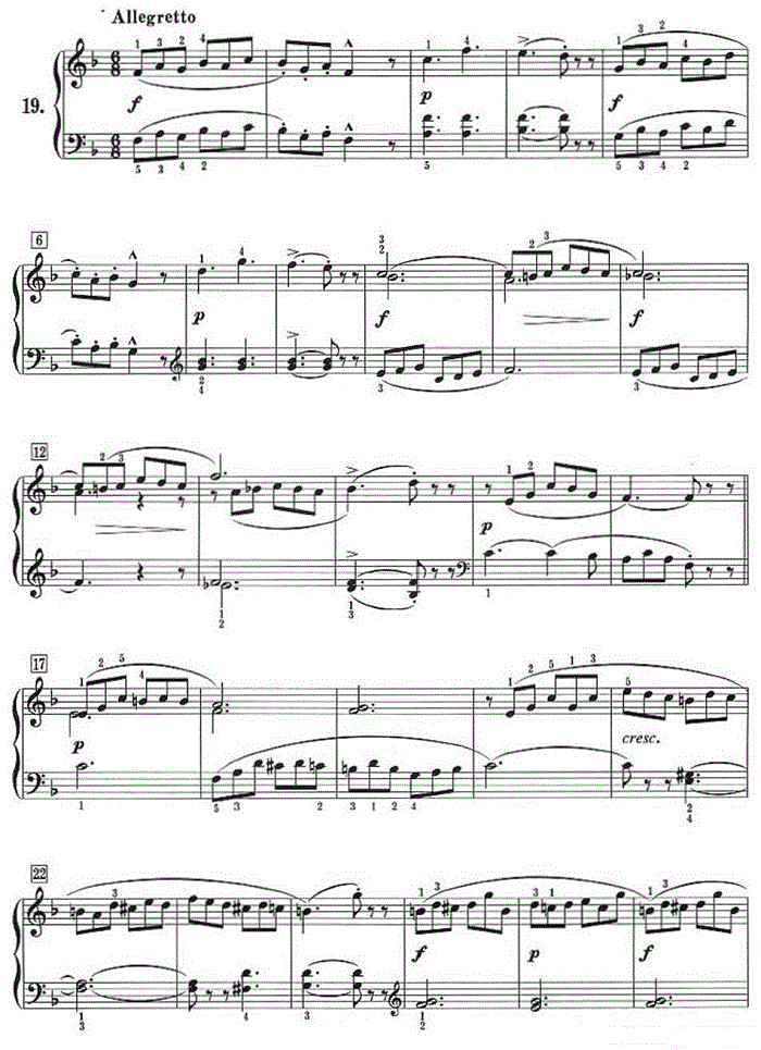 50首莱蒙钢琴练习曲 作品37（NO.19）