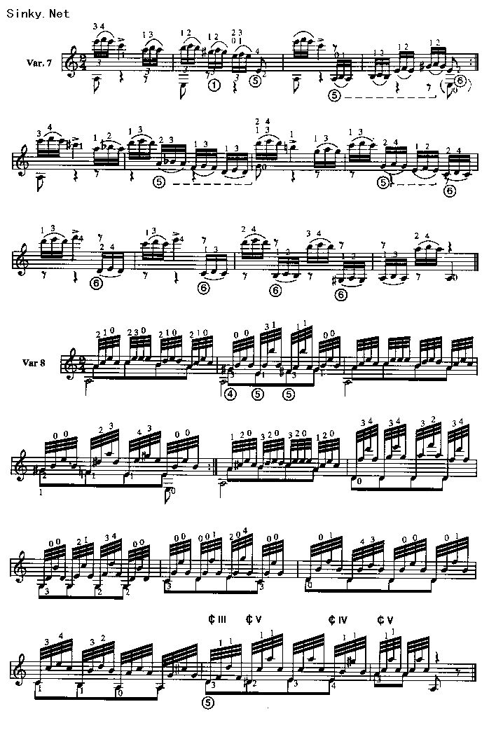 随想曲24号1吉他谱