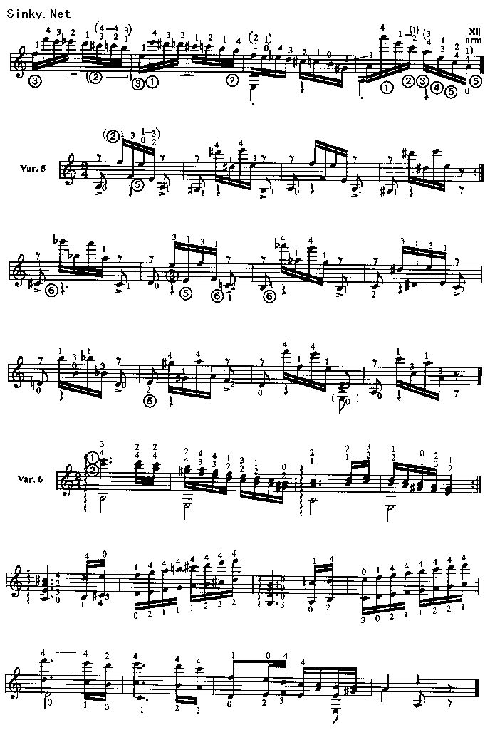 随想曲24号1吉他谱
