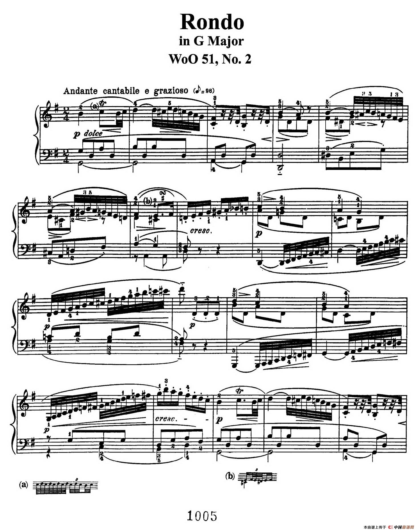 Two Rondos Op.51 No.1（2首回旋曲·2、G大调）