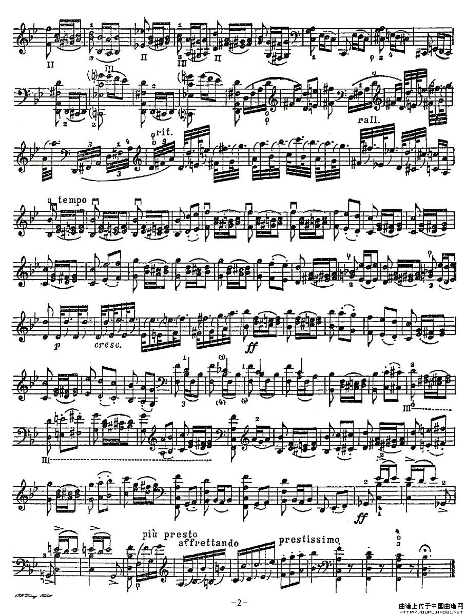 皮阿蒂 12首大提琴随想曲) 第三）小提琴谱