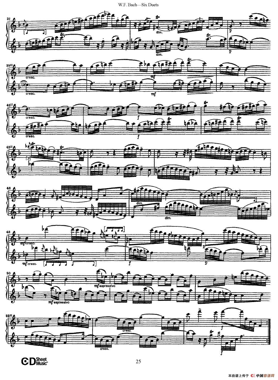 W.F.巴赫—六首二重奏练习曲（4）