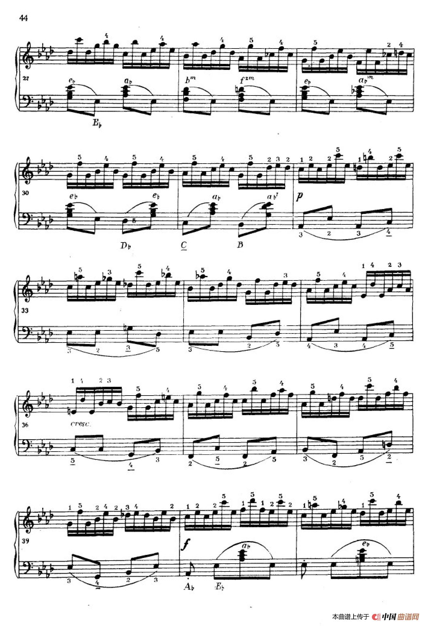 《车尔尼手风琴练习曲集》第Ⅳ册（第8首）