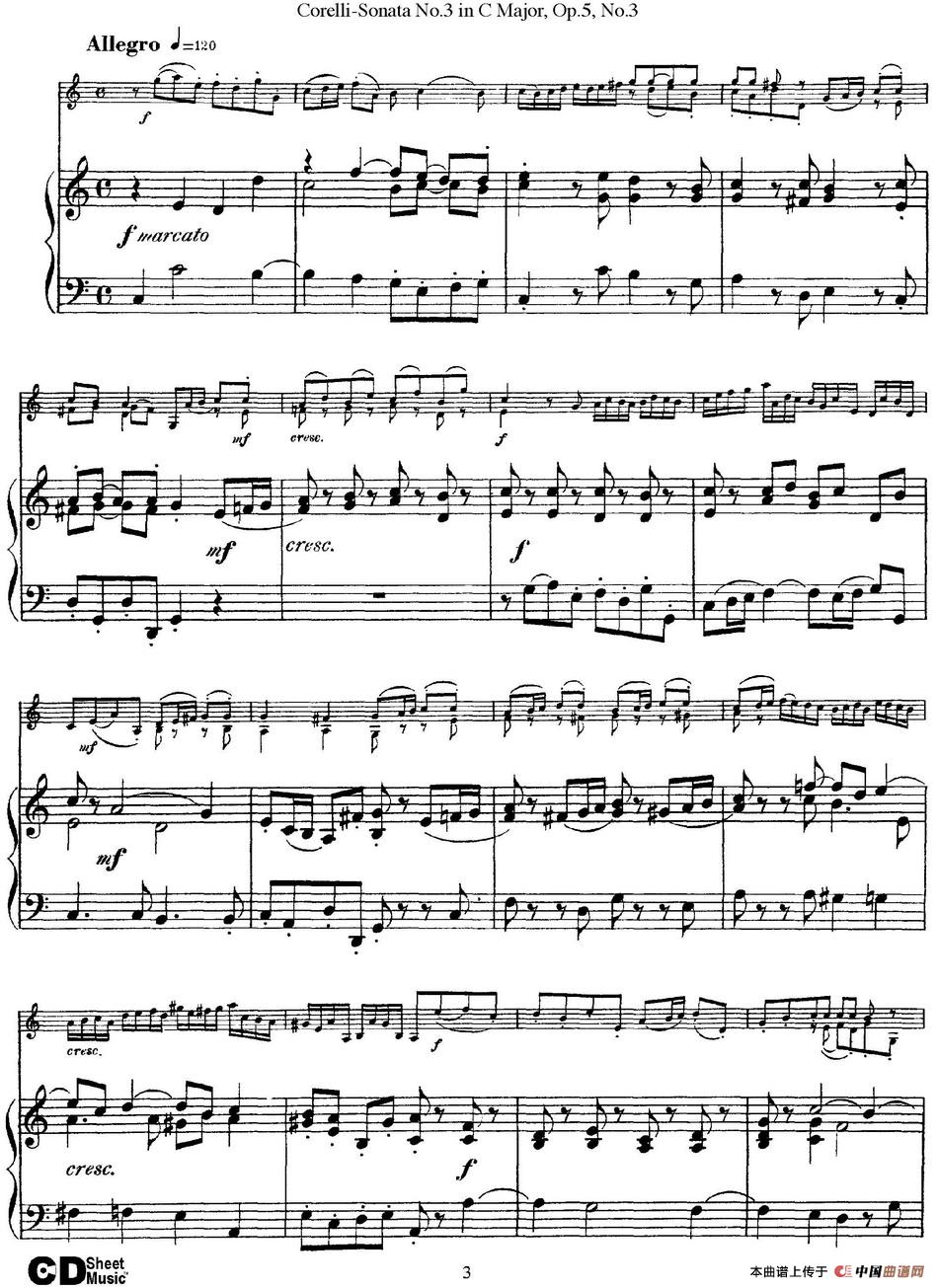 Sonata No.3 in C MajorOp.5 No.3（小提琴+钢琴伴奏）