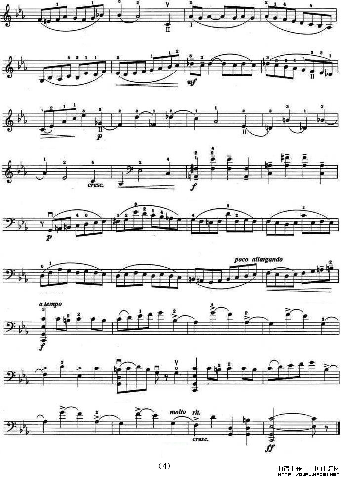 C小調协奏曲（第一乐章）小提琴谱