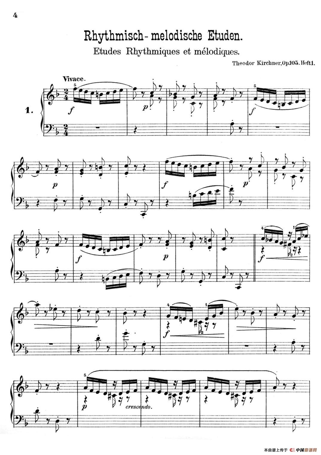 36 Etudes Rhythmiques et Melodiques Op.105（36首节奏与旋律