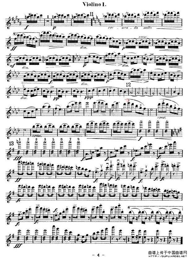 Symphony No.9 in E Minor小提琴谱