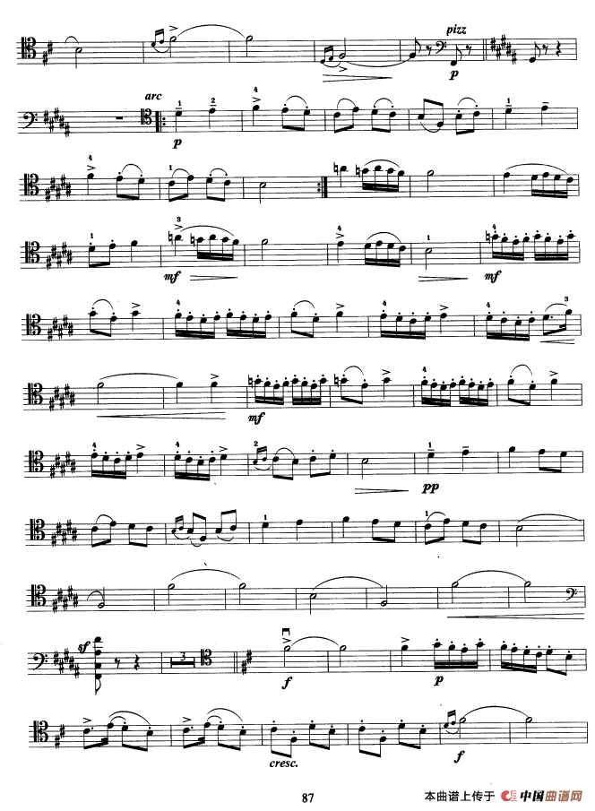 大提琴考级教程·第九级（大提琴）小提琴谱