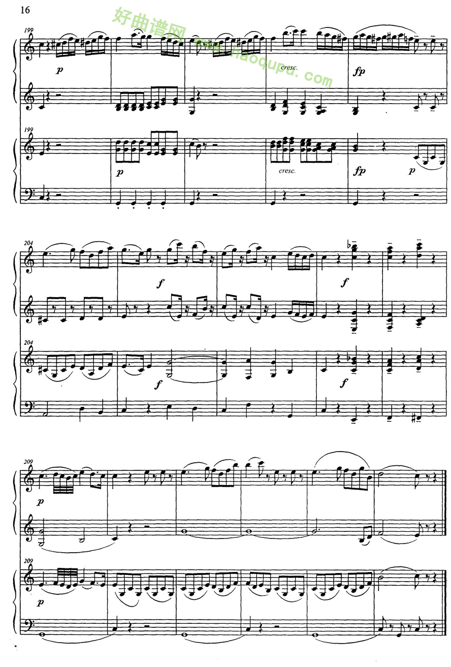 《G大调弦乐小夜曲》（第二乐章)（二重奏）手风琴曲谱