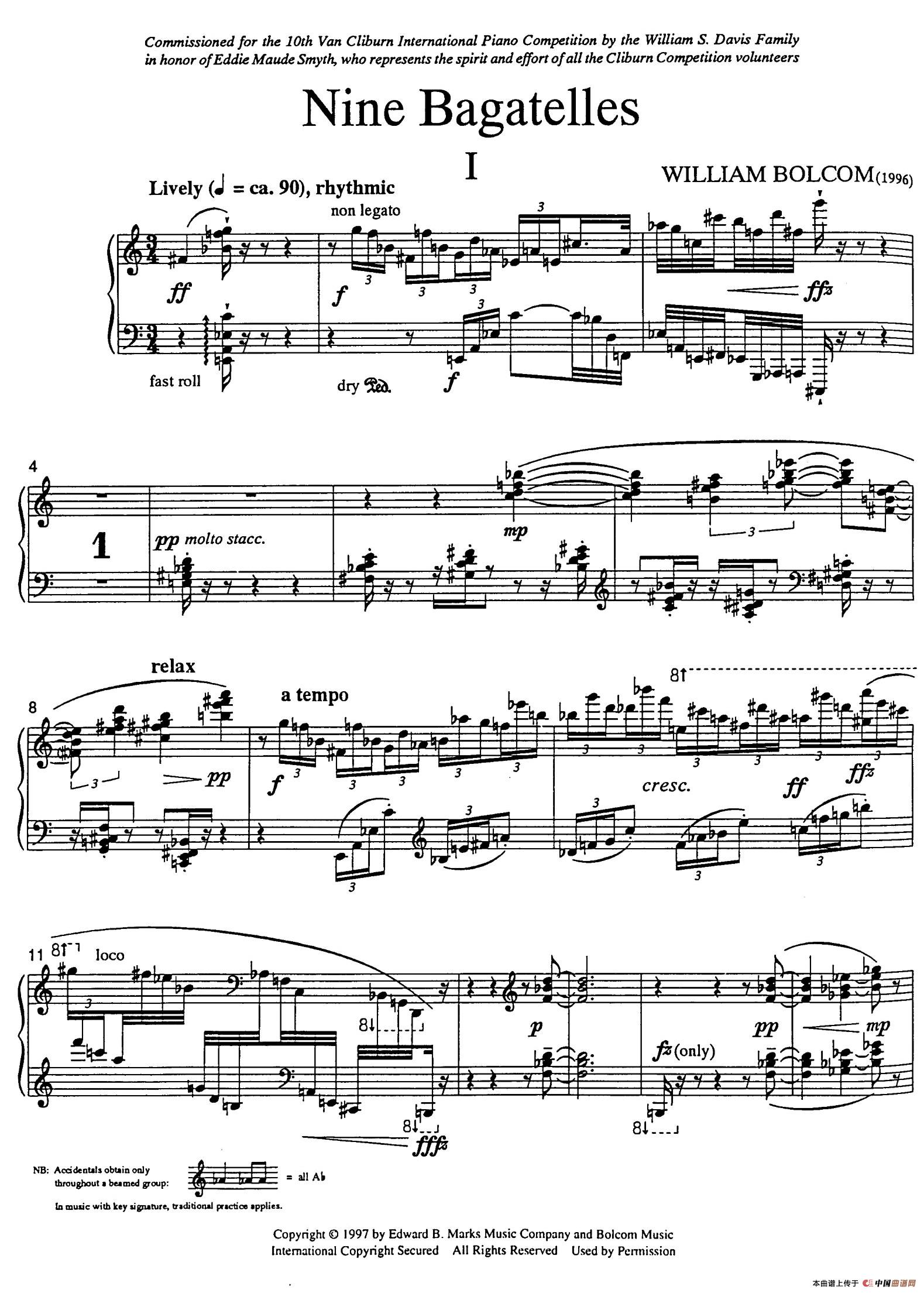 Nine Bagatelles （9首小品）（Ⅰ）