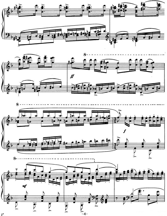 拉赫玛尼诺夫 音画练习曲4或5 Etudes tableaux Op.33 No.4