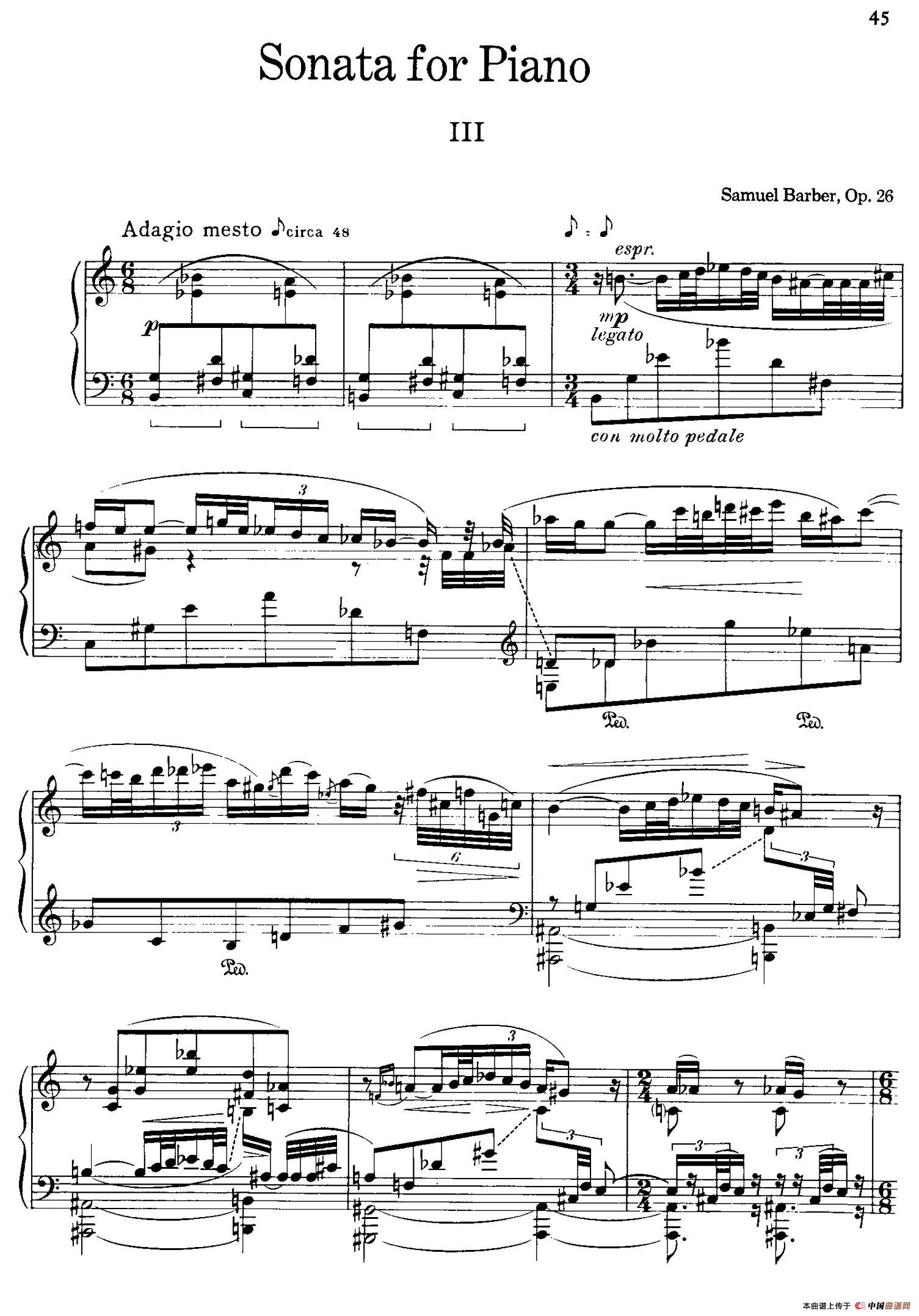 降e小调钢琴奏鸣曲 Op.26 v.3