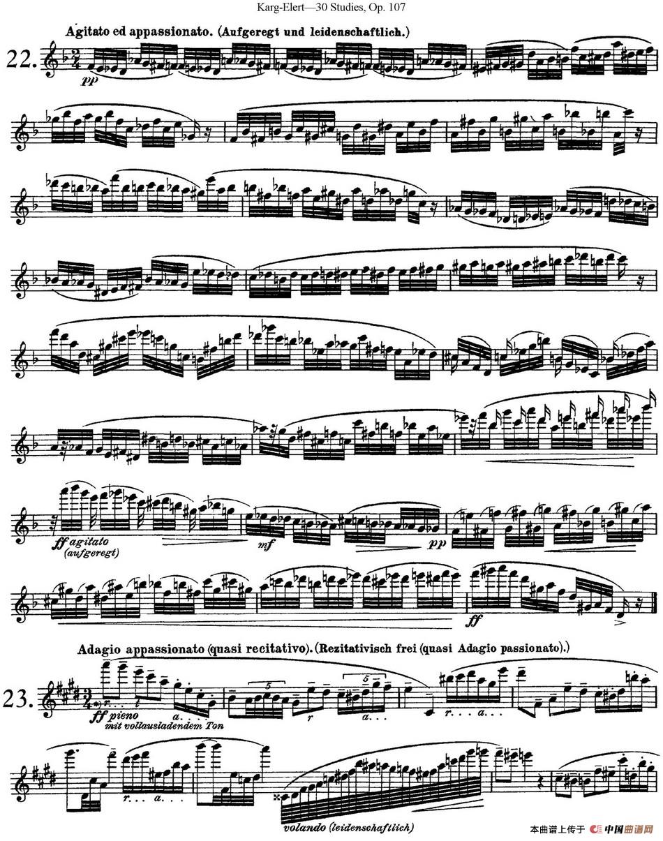 卡-伊勒特30首长笛练习曲Op.107（NO.22-NO.24）