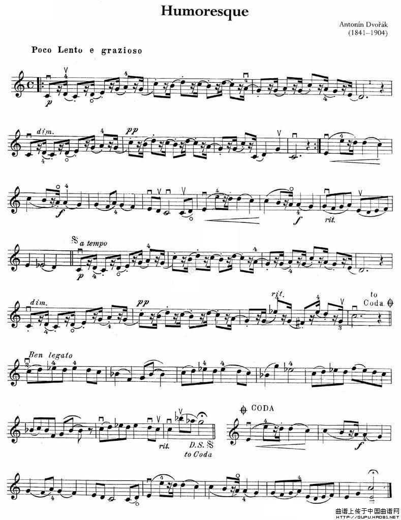Humoresque（诙谐曲）小提琴谱