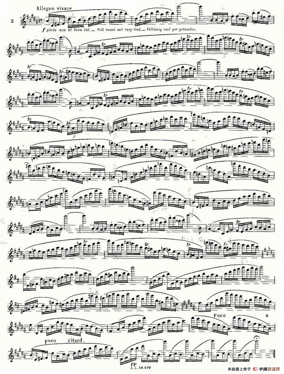 基于维尼亚夫斯基练习曲的10首长笛练习曲之5（