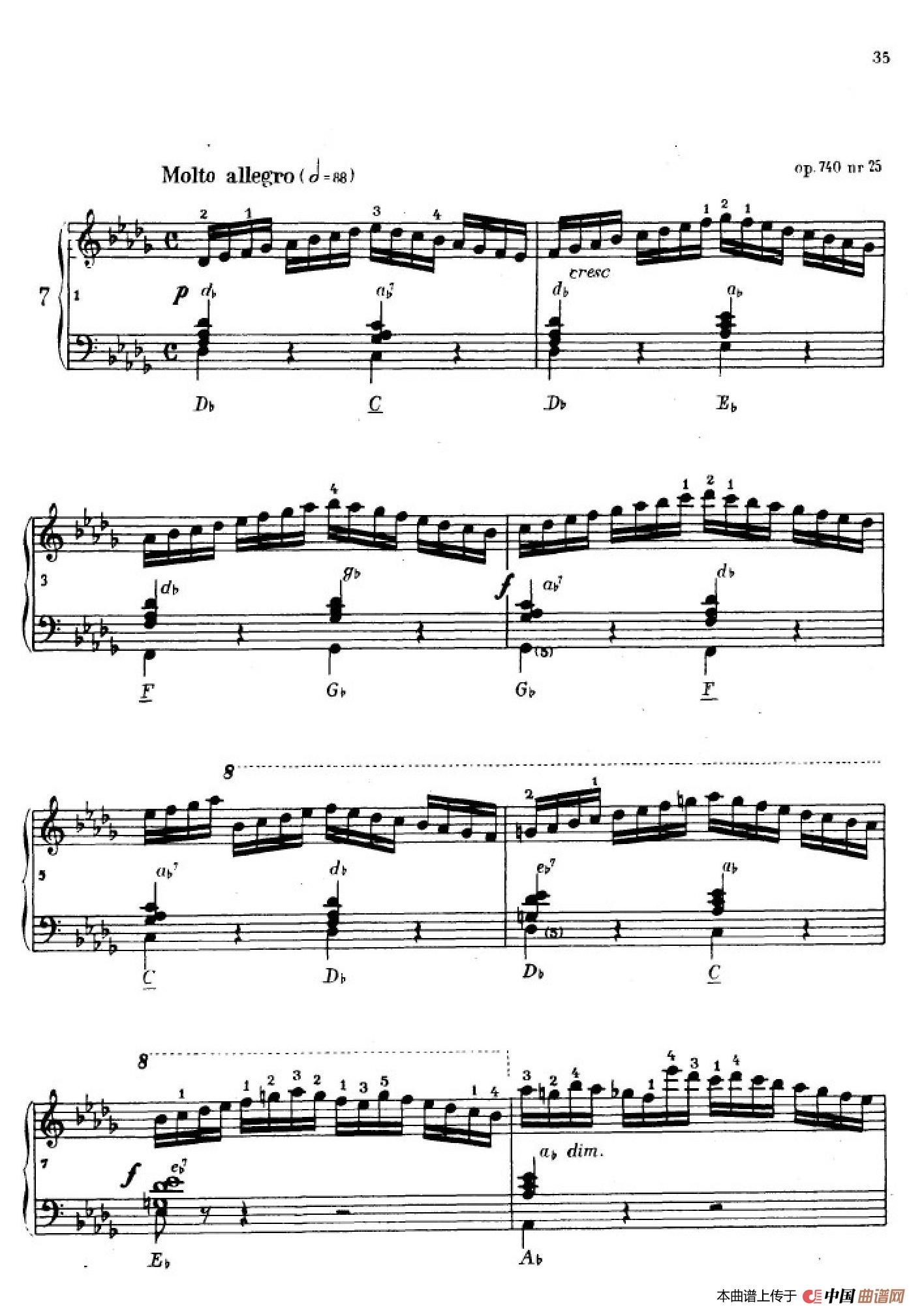 《车尔尼手风琴练习曲集》第Ⅳ册（第7首）