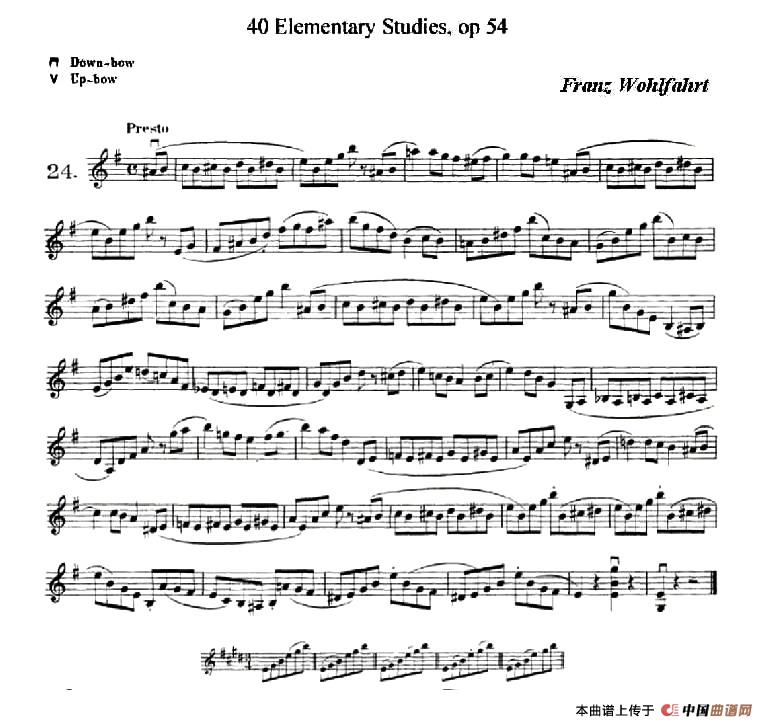 40首小提琴初级技巧练习曲之24小提琴谱