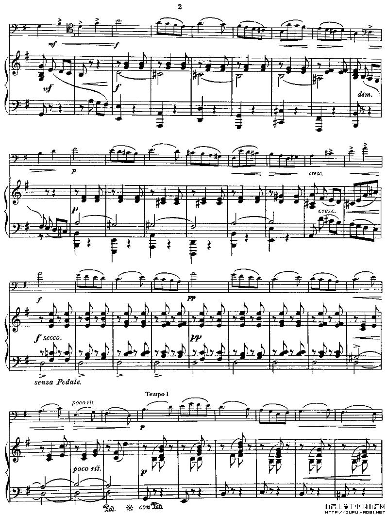 SPRING SONG - 春之歌（大提琴+钢琴）小提琴谱
