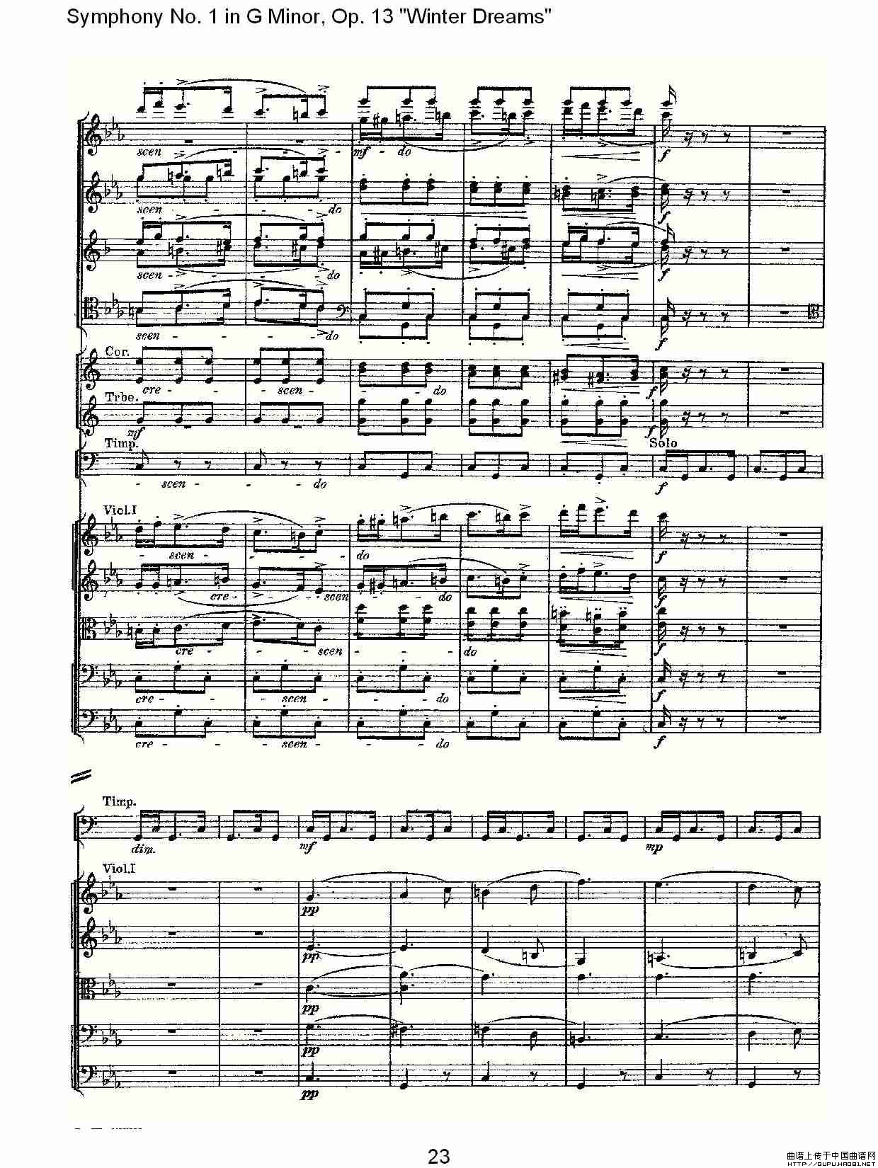 G小调第一交响曲, Op.13     冬天的梦幻Op.13第三乐