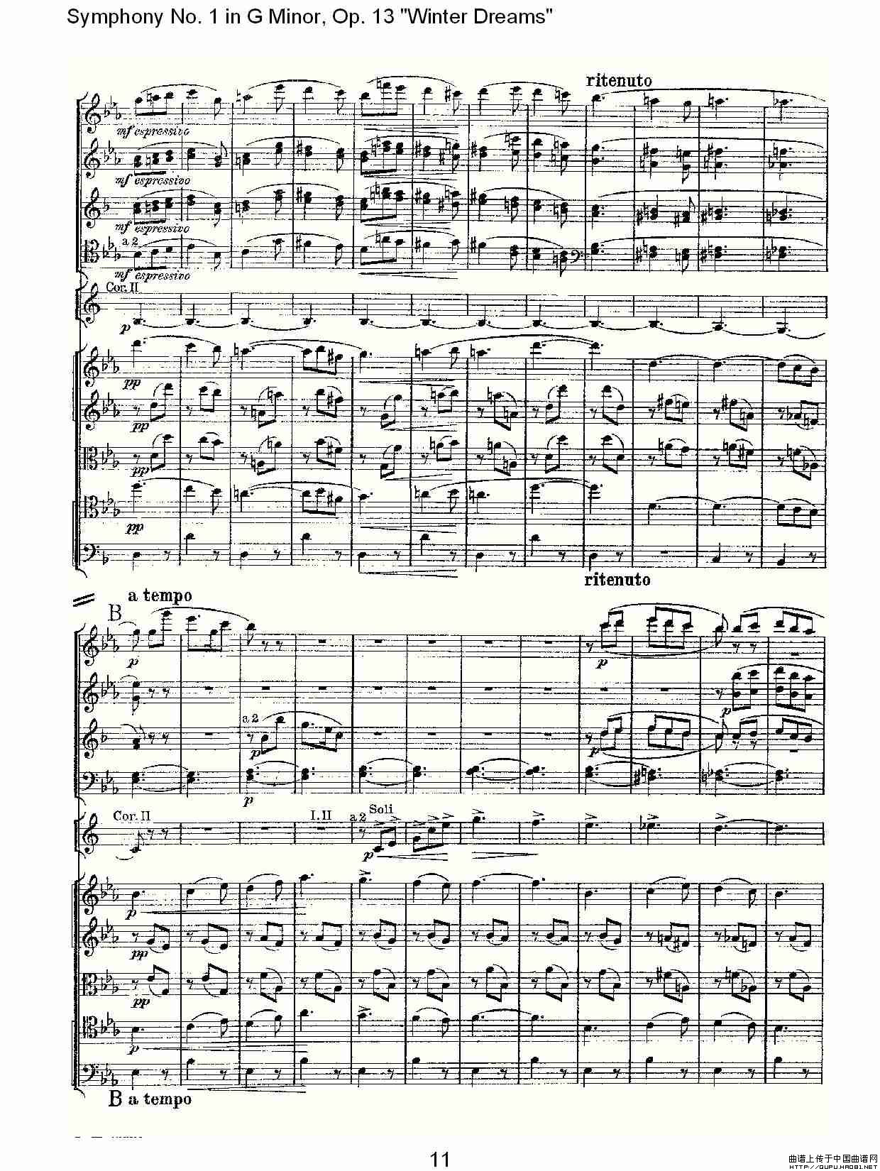 G小调第一交响曲, Op.13     冬天的梦幻Op.13第三乐
