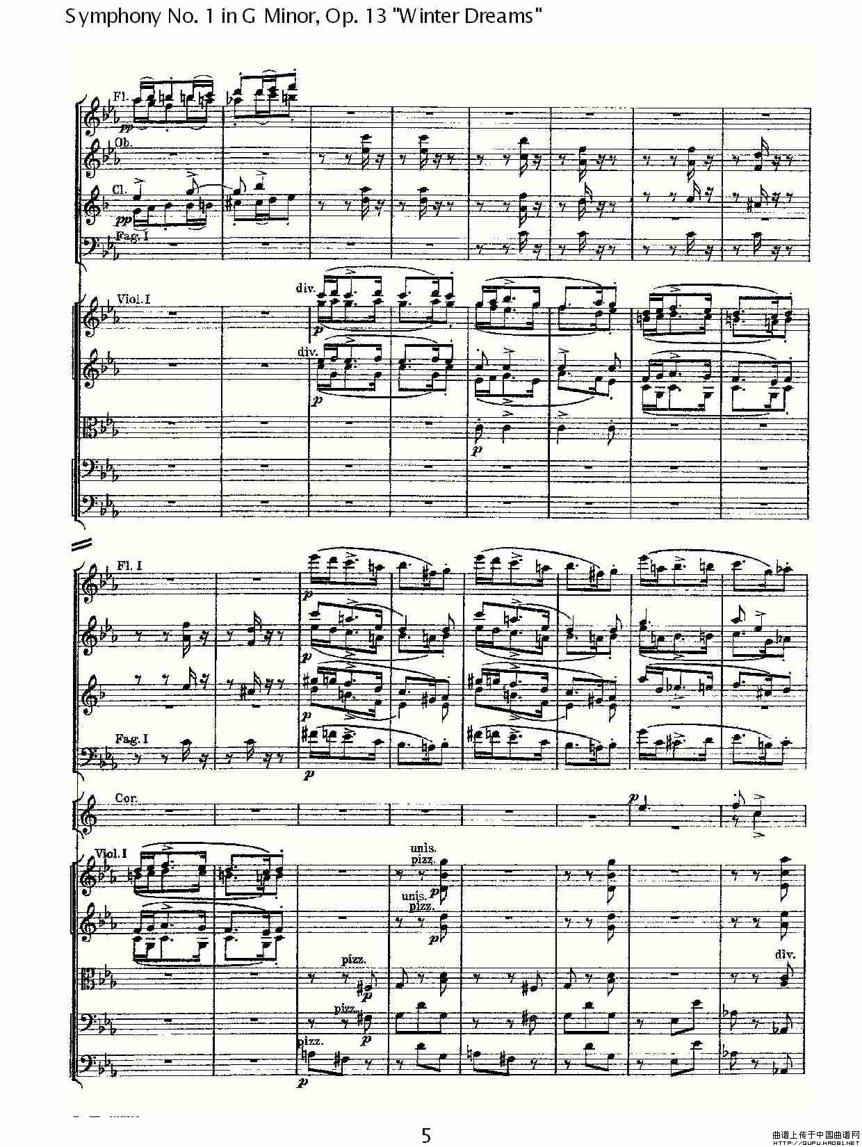 G小调第一交响曲, Op.13     冬天的梦幻Op.13第三乐