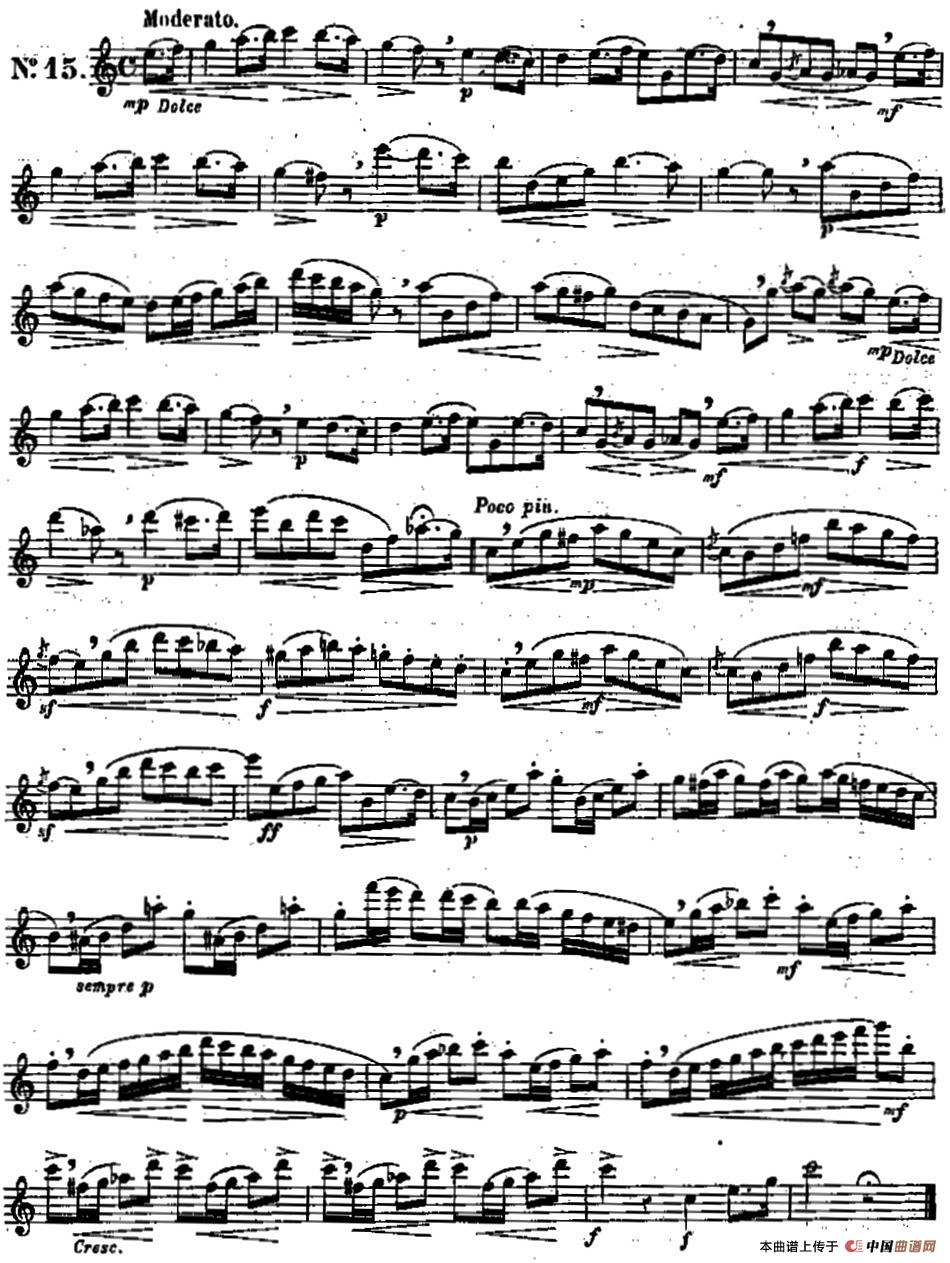 二十首练习曲作品131号（NO.150）长笛谱