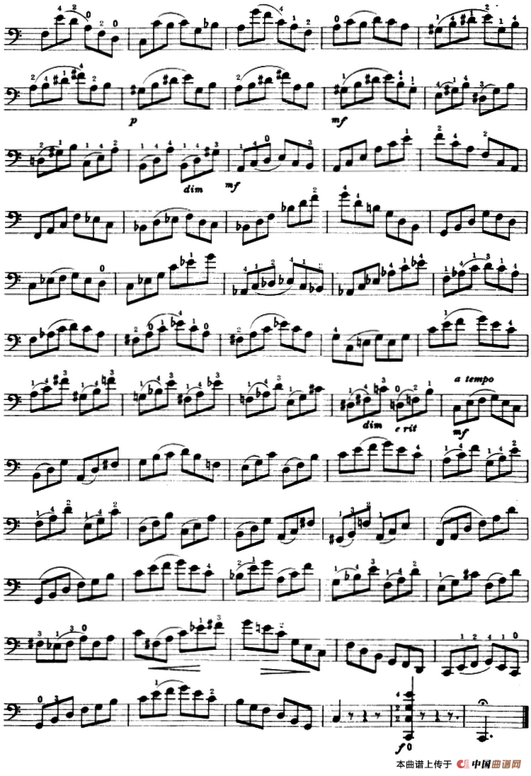 鲍斯特列姆大提琴练习曲（9-13）小提琴谱