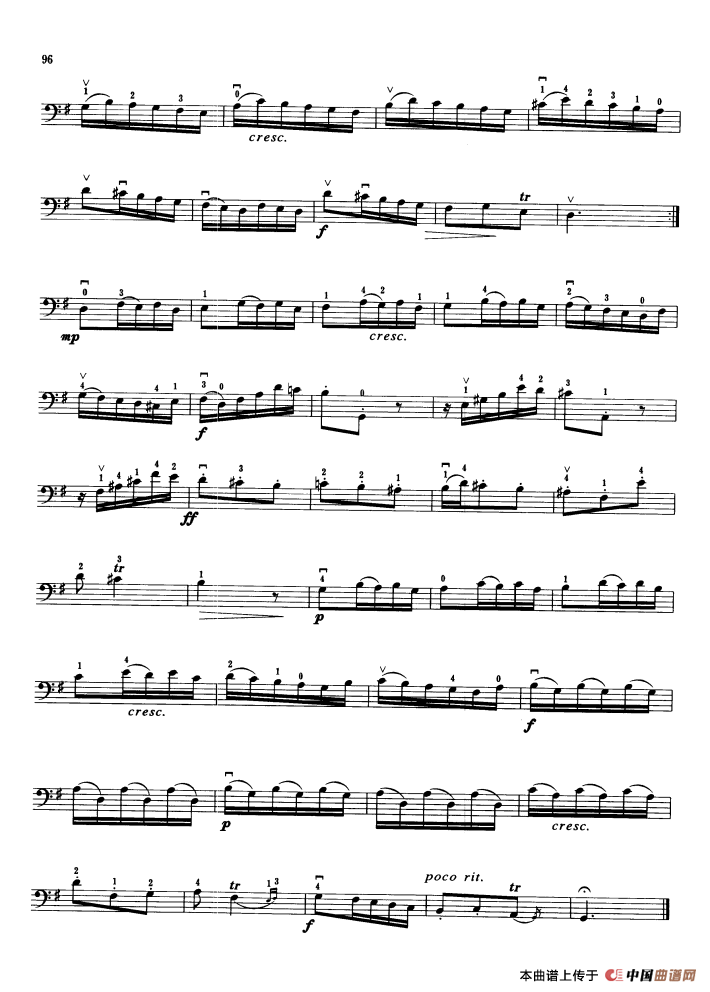 马尔切洛G大调奏鸣曲 （大提琴）小提琴谱