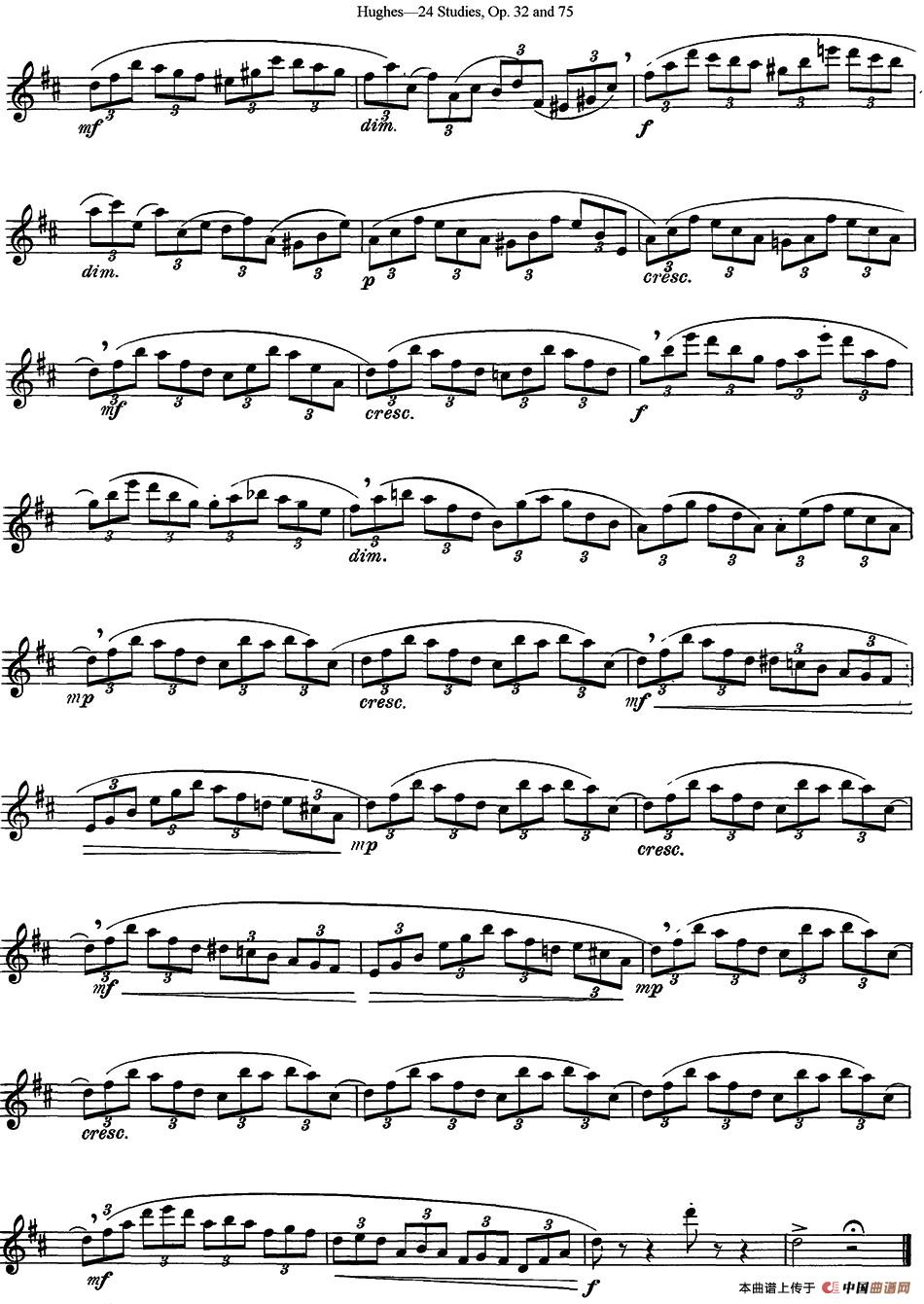 胡埃斯24首练习曲Op.32（NO.1）长笛谱