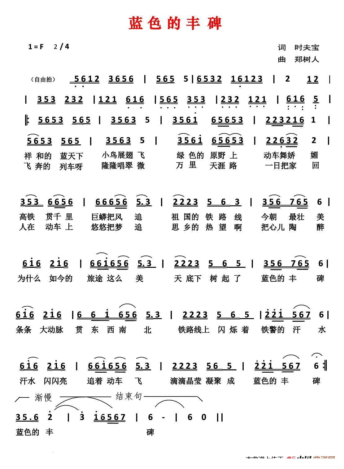 蓝色的丰碑(郑树人 曲 郑树人 词 孔丽丽 演唱)