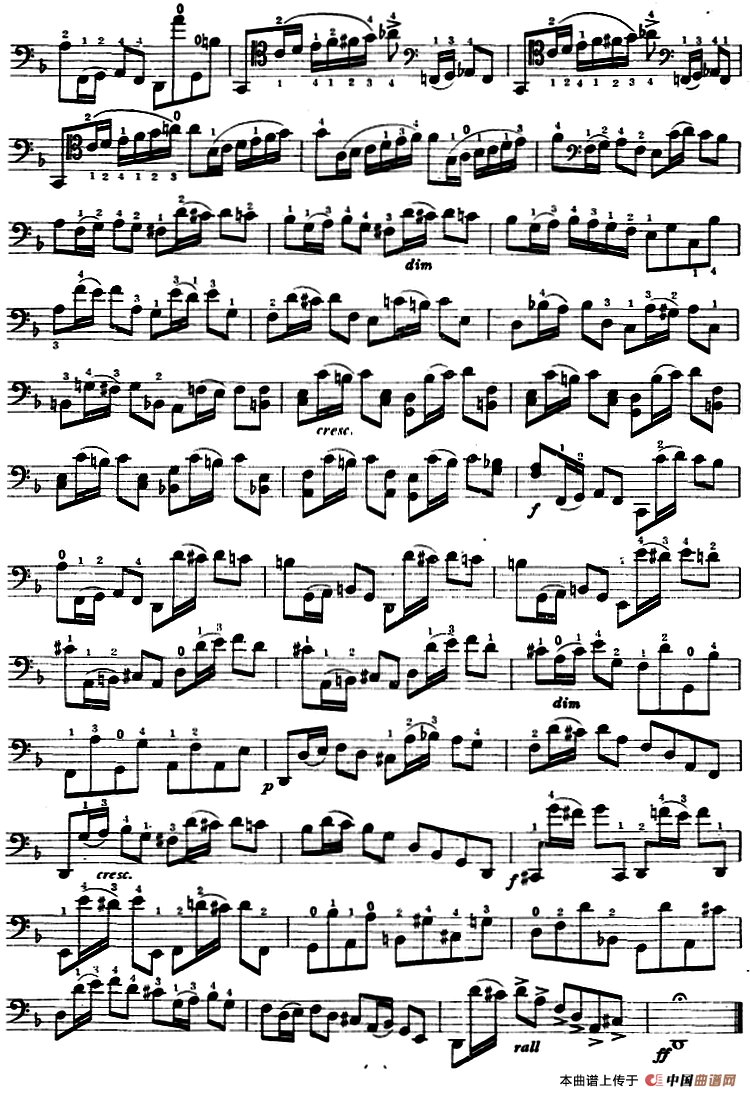 鲍斯特列姆大提琴练习曲（16-19）小提琴谱