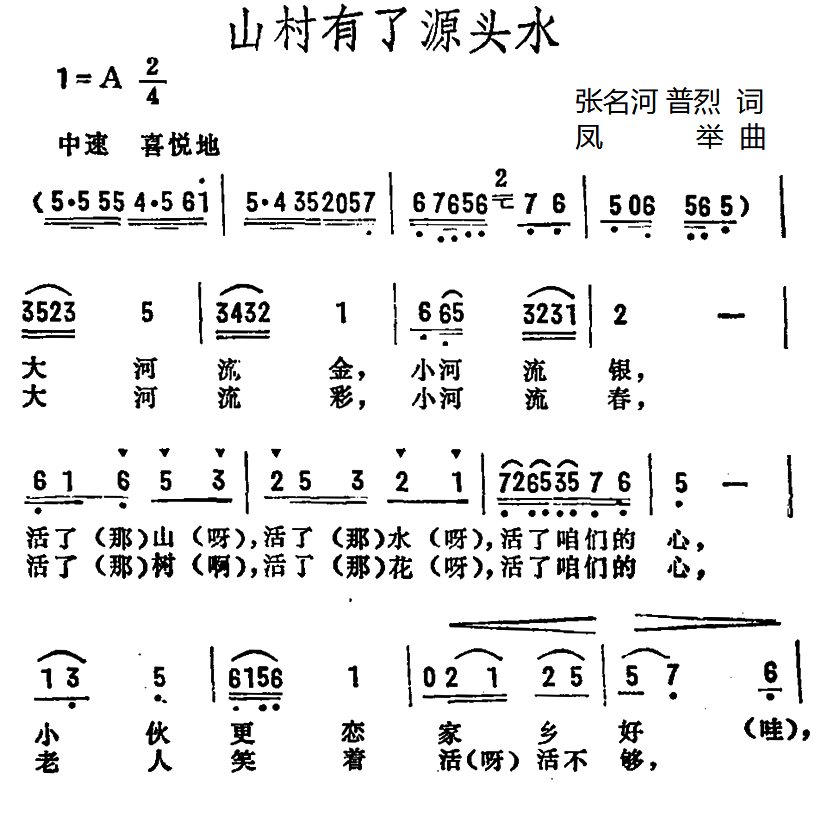 山寨有了源头水(凤举作曲,裴晓云演唱)