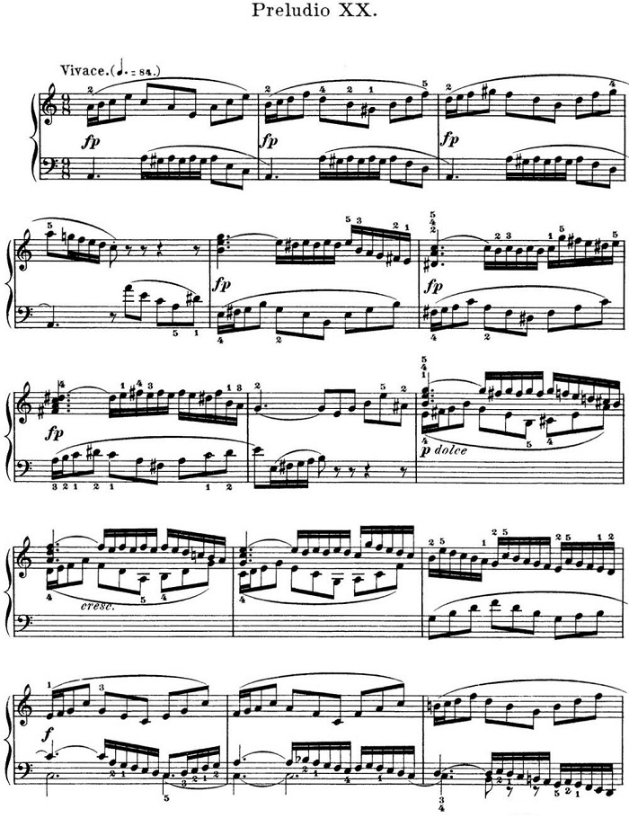 巴赫《平均律钢琴曲集·第一卷》之前奏曲（NO.20）