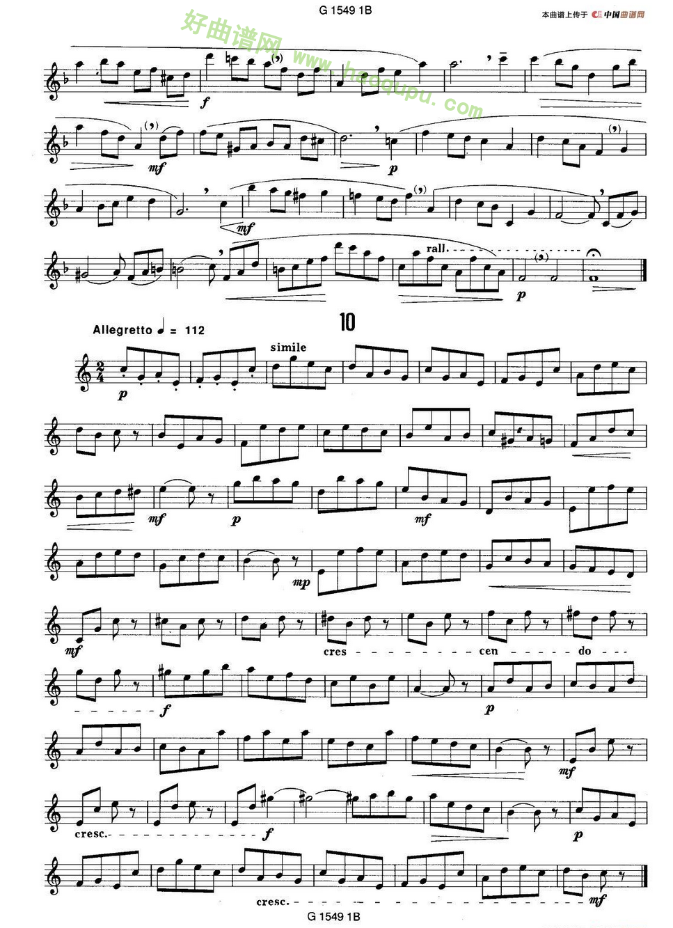 《50首经典萨克斯管练习曲》（1—10）萨克斯简谱