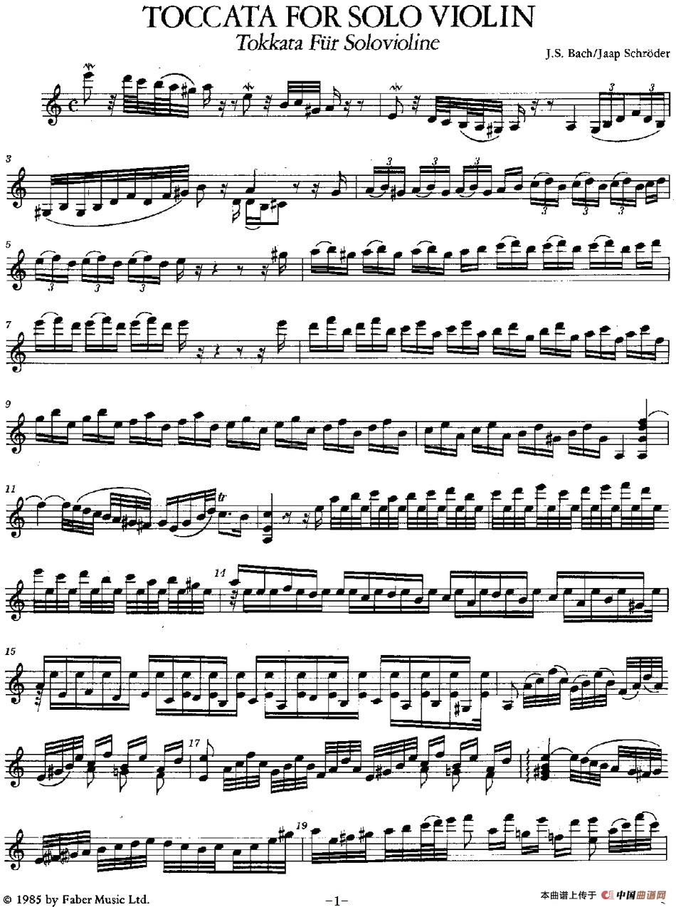 TOCCATA FOR SOLO VIOLIN